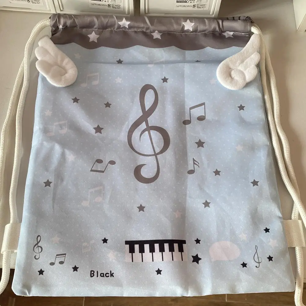 Y2K ดอกไม้น่ารักพิมพ์ Drawstring ปวดกระเป๋าตุ๊กตาแบบพกพาพกพาวาดเชือกกระเป๋าสบายๆพิมพ์กระเป๋าเป้สะพายหลังเยาวชน