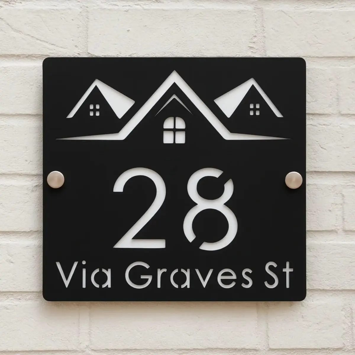 Personalized Laser Cut Acrylic House Number Sign Custom Outdoor Address Plaque Wall Mounted Home Door Street Name Decor Plate