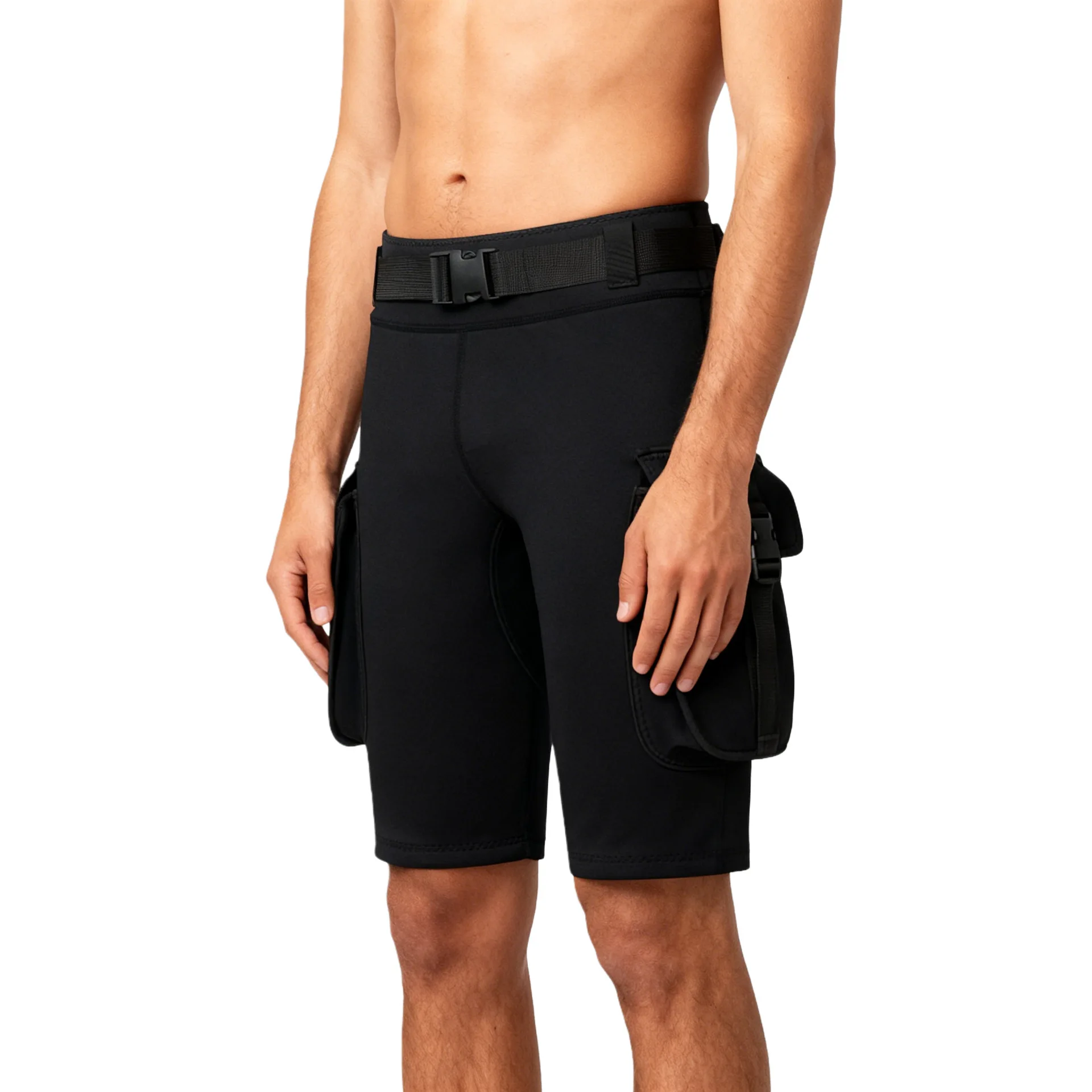 

Wetsuit Shorts Pants Mens 3mm Neoprene Scuba Diving Shorts with Pockets Quick Release Buckle Adjustable Waist Belt