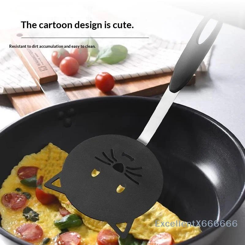 Picture 6: Cat Shaped Nonstick Slotted Nylon Spatula Heatproof Handle For Frying Eggs Pancakes