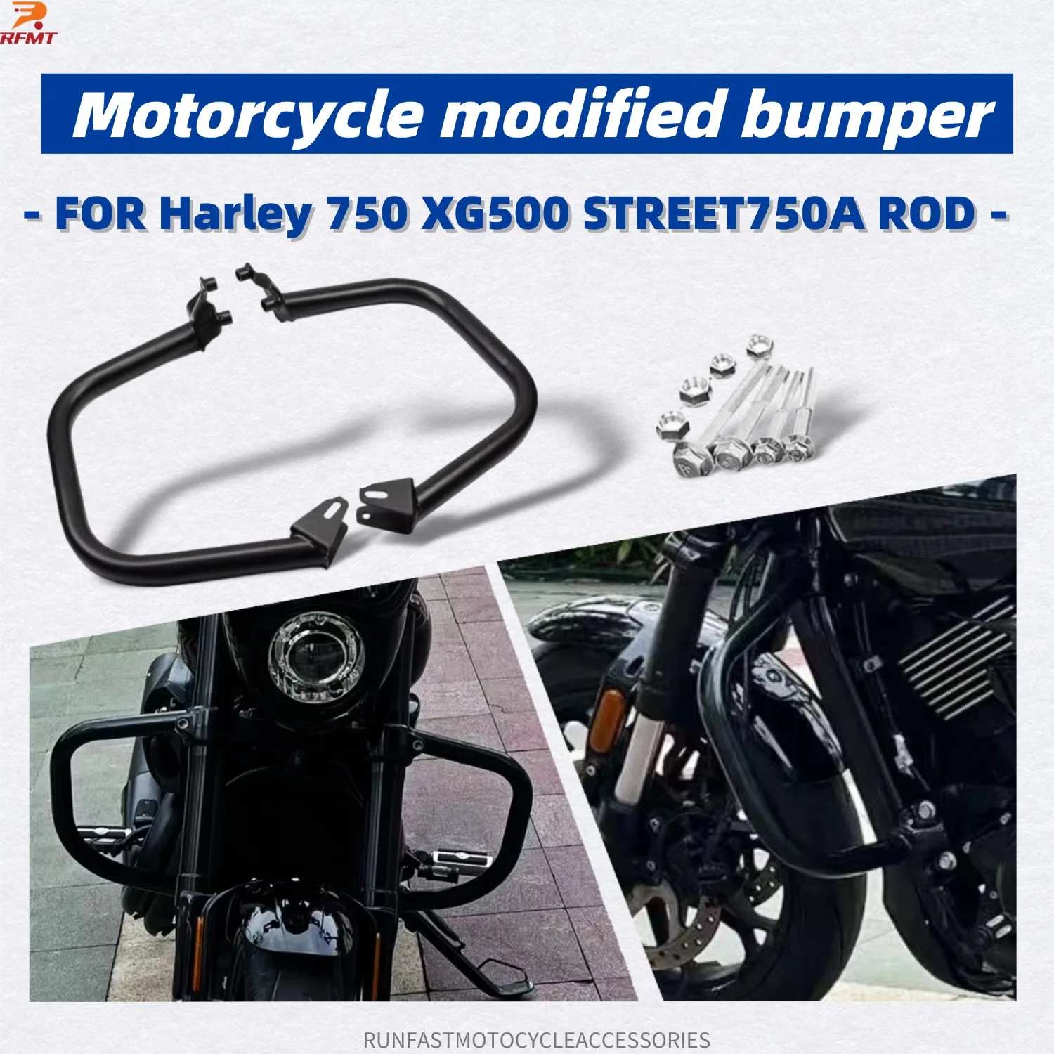 

Engine Guards Crash Bars Bumper Frame Protection Compatible with Harley Street 500 750 XG750 XG500 2015-2021 Street Rod 17-21