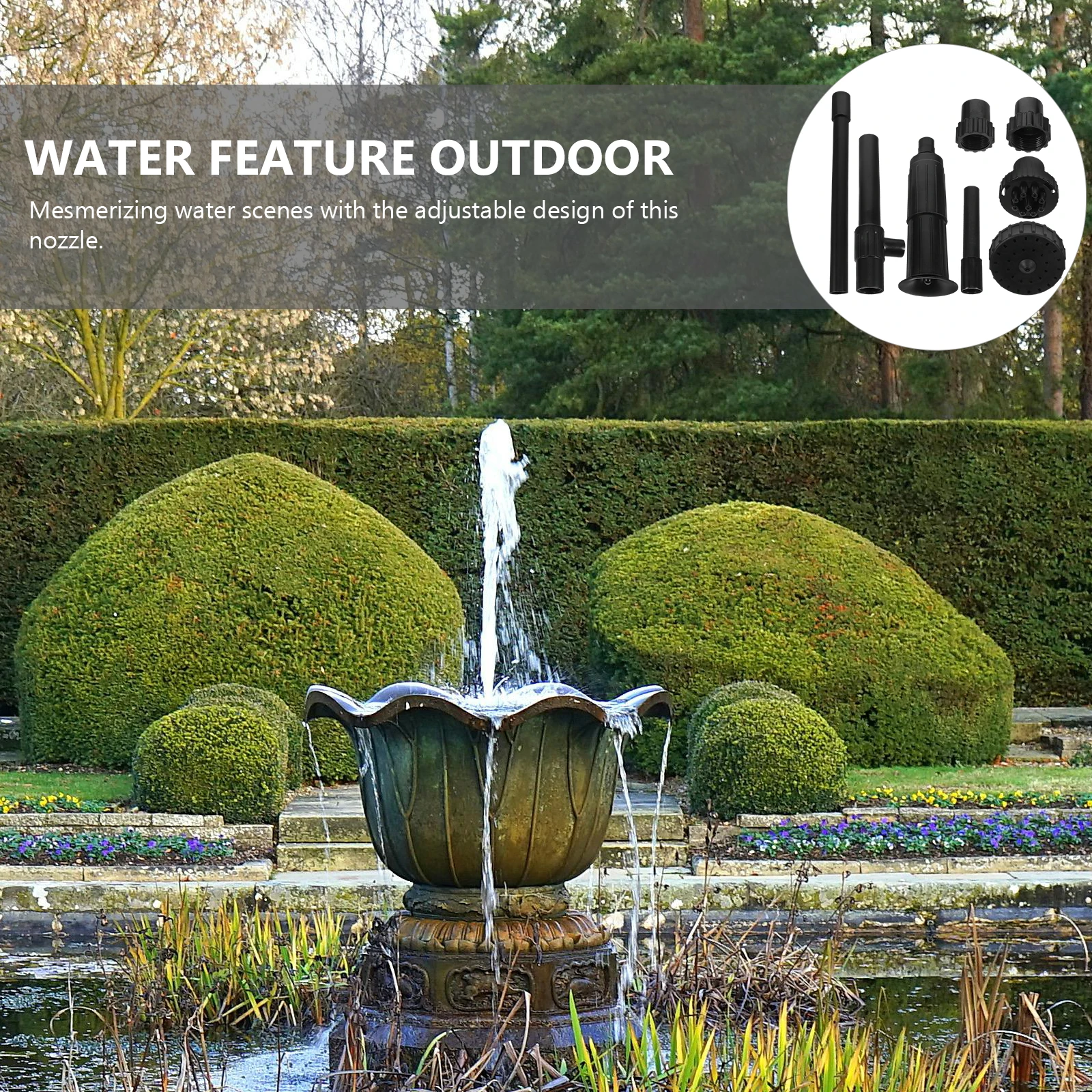 

1Set Fountain Nozzle Weatherproof Outdoor Pond Fountain Spray Head Adjustable Water Feature Water Feature Outdoor
