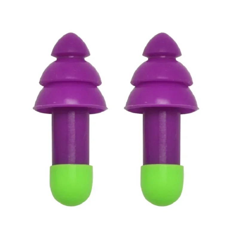 

Waterproof and Noise - proof Three - layer Silicone Earbuds with Handle in Christmas Tree - shaped