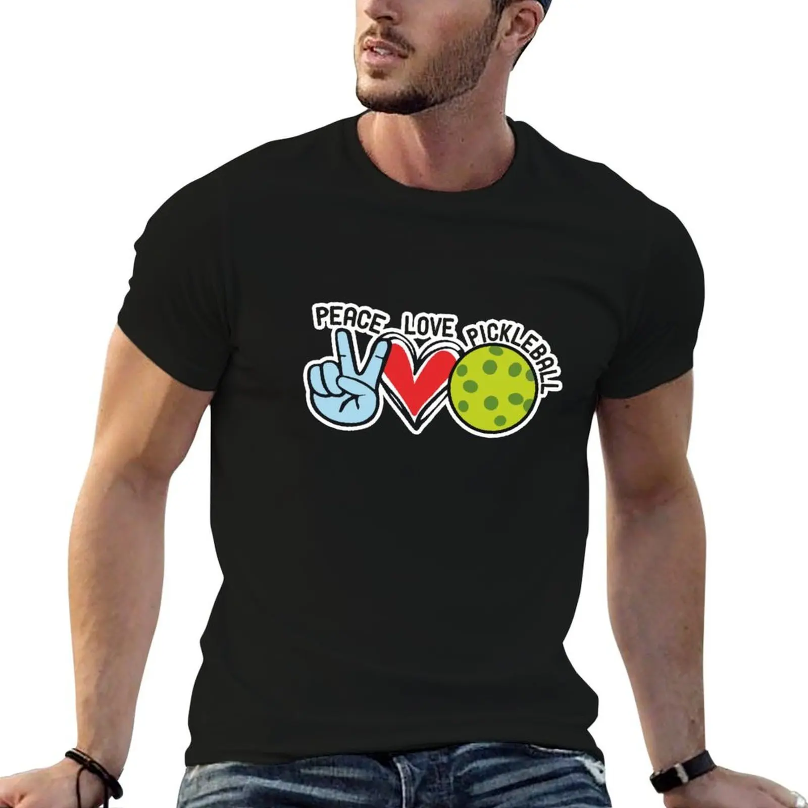 

Peace love pickleball T-Shirt anime t shirts for man man t shirts high quality luxury brand t shirts for man cotton soft T-shirt