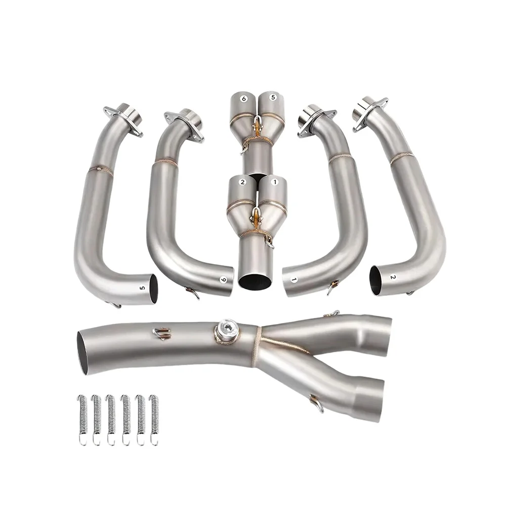 Für Yamaha R6 2006-2020 Komplettes Auspuffsystem Krümmer Mittelrohr Endrohr Schalldämpfer Auspuffrohre – Detail 6