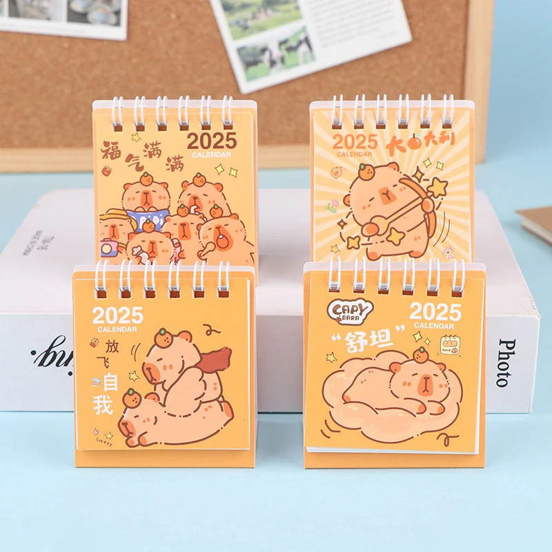 5pcs Kawaii Mini Small Desk Calendar Pocket Portable Carton Calendar Officce Desktop Decoration