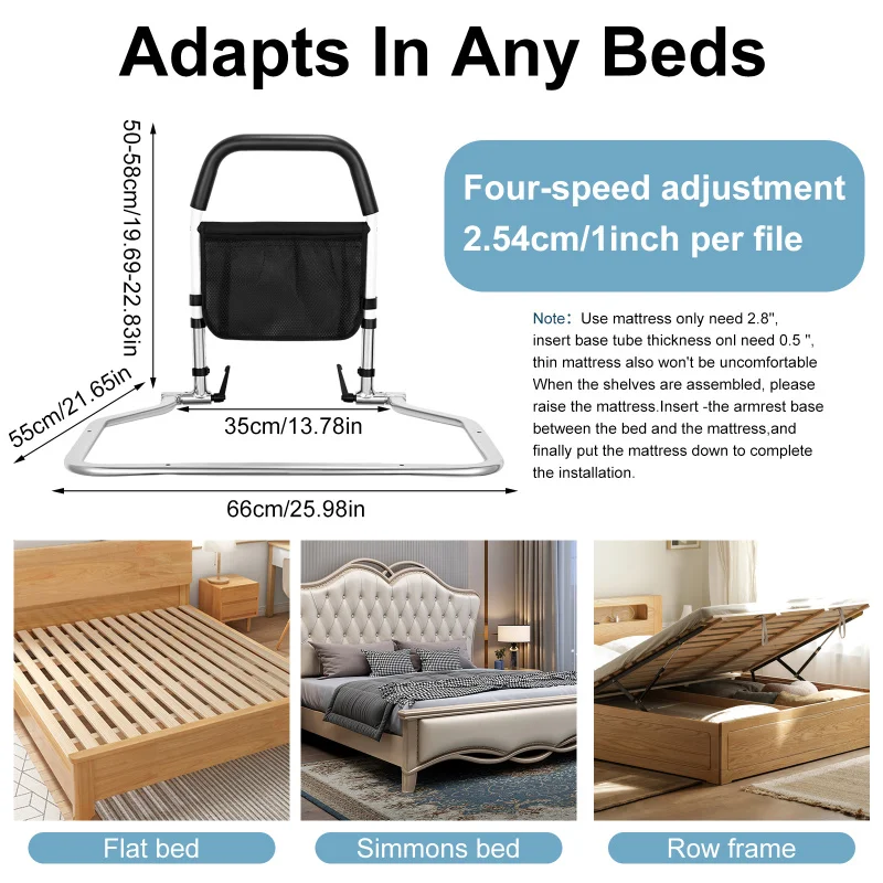 Imagem -04 - Folding Bed Safety Railing para Deficientes e Idosos Uso Doméstico Organizador Suprimentos Acessórios do Banheiro