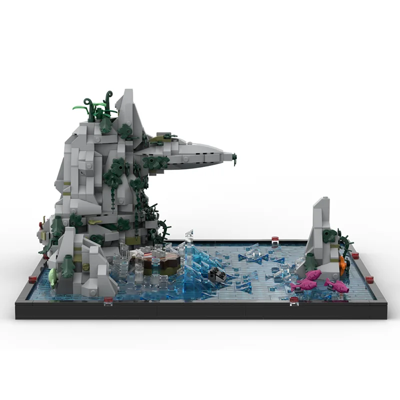 MOC Premium Building Blocks Chased By Sea Dinosaur Model DIY Assemble Bricks High Precision Collectible Toy Christmas Gift