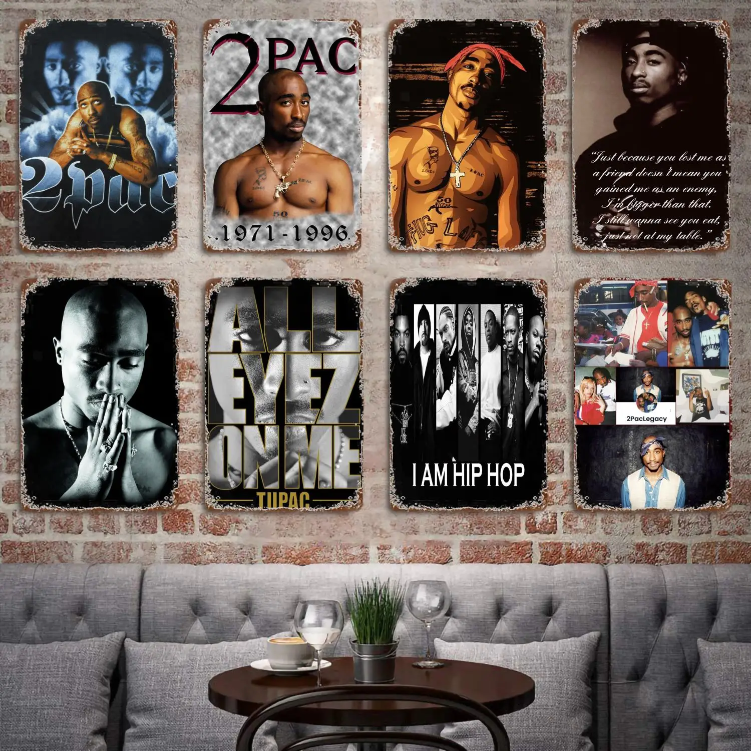 Tupac Amaru Shakur Decor Poster Vintage Tin Sign Metal Sign Decorative Plaque for Pub Bar Man Cave Club Wall Decoration