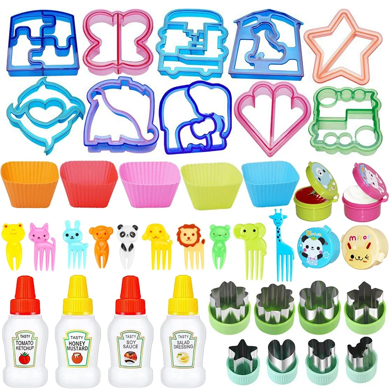 Set di formine per panini in plastica per bambini Cibo per bambini Biscotto Pane Stampo per stampi Forme di frutta e verdura Stampo da taglio Strument