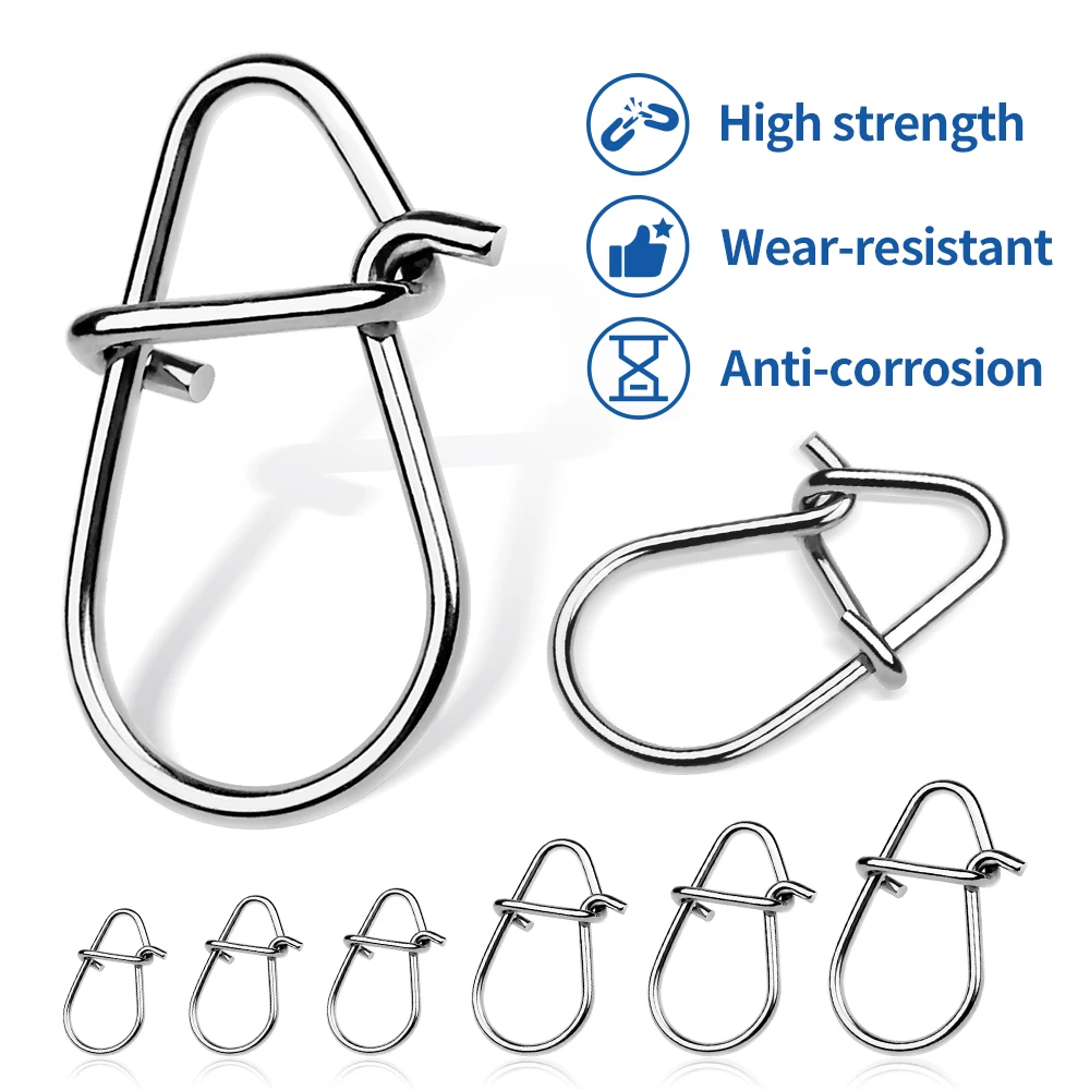 PROBEROS  30Pcs/lot Stainless Gourd Shape Enhancement Pin 00-0-1-2-3-4#Lure Connector Swivel Snap Fishing Accessories Tackle