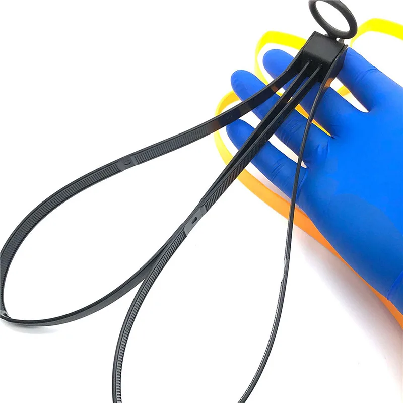 1 Pz Manette della Polizia Usa E Getta Doppio Flex Fascetta per cavi in plastica Zip Tie Polsino Flex Restrizioni Nastro di rilegatura Nastro di rilegatura in nylon