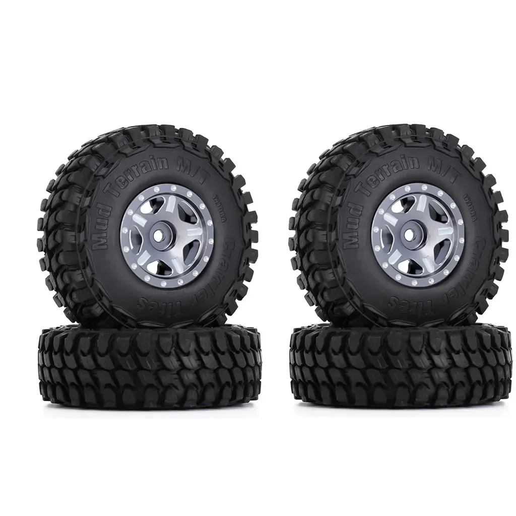 52*18 มม.1.0 "Beadlock ล้อยางชุดสําหรับ 1/24 RC Crawler รถ Axial SCX24 AXI00001 Deadbolt Gladiator Xiaomi JIMNY