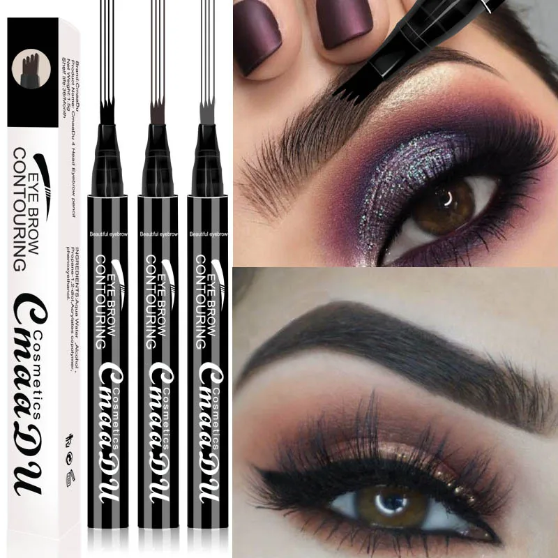 4-head eyebrow pencil, four-pointed eyebrow pencil, high pigment and easy to color, creating a natural naked look