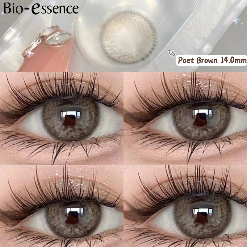 Bio-essence 1Pair Natural Colored Contact Lenses for Eyes with Degree Brown Lenses Fog Pearl Lens Korean Lenses Lenses Eye Color
