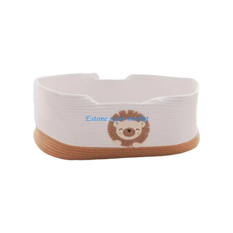 090B Natural Cotton Baby Sleeping Basket Handwoven Infant Bed Safe Sturdy Structure 0-6 Months Compact Nursery Essential