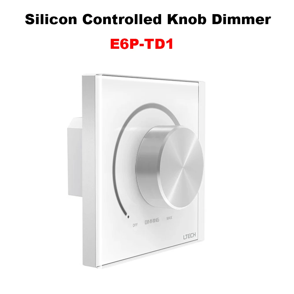 Imagem -02 - Led Triac Dimmer Controller para Lâmpada Incandescente Wall Mount Knob Botão E610 110v E6p-td1 220v