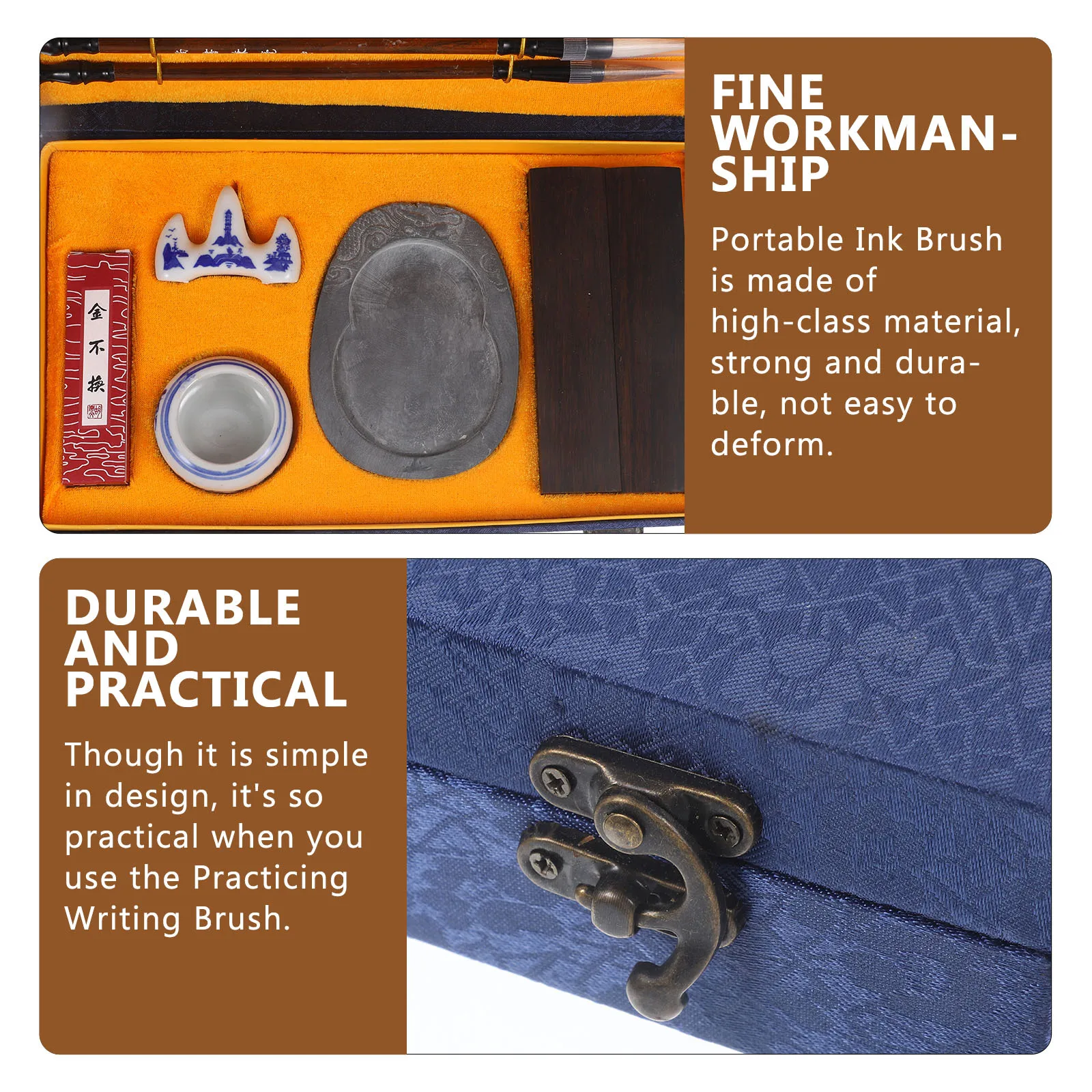 

1 set 1 Set Chinese Calligraphy Brush Set Portable Ink Stone Practice Ink Stick High Quality Writing Brush For Student