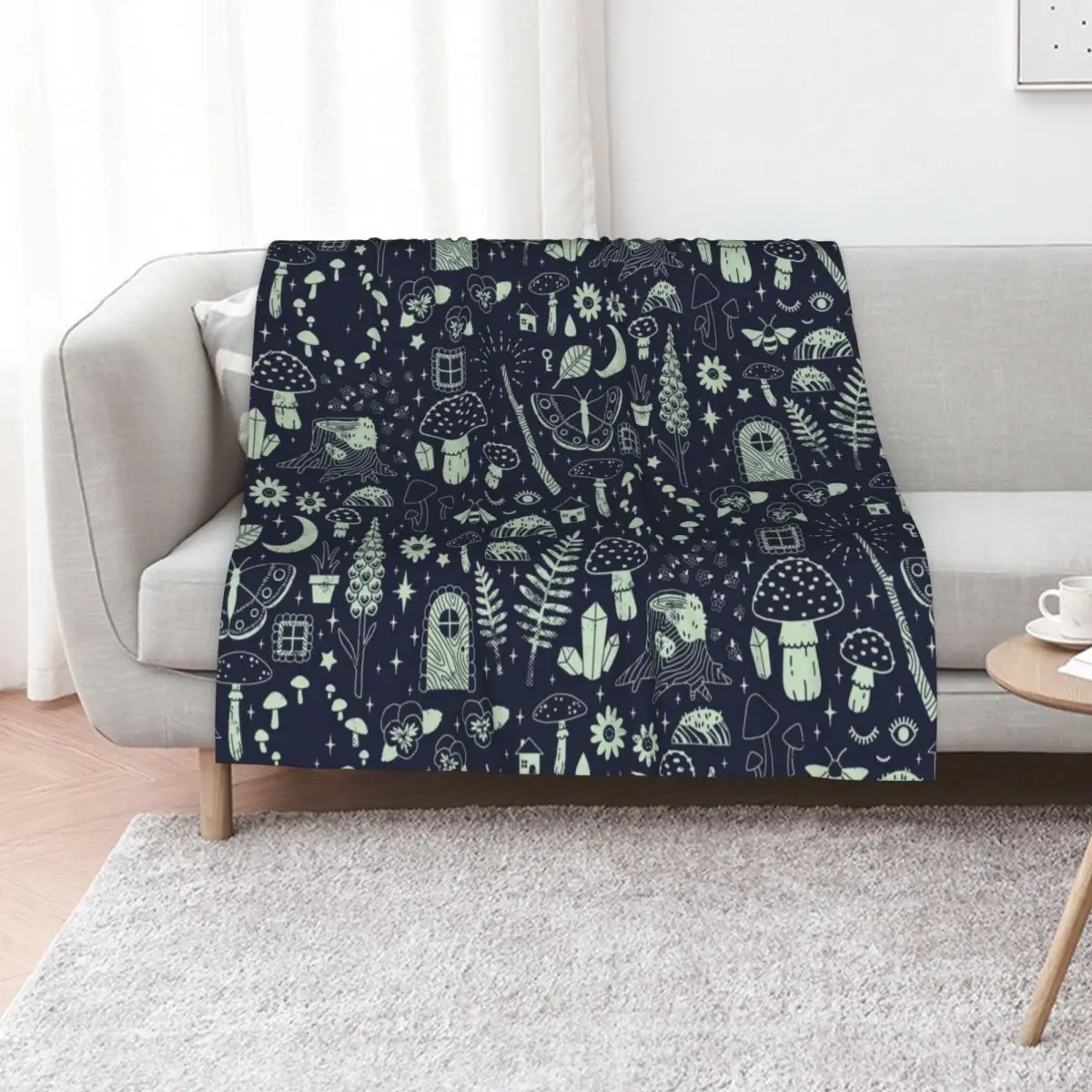 

Fairy Garden: Midnight Throw Blanket Large for sofa Plush Blankets For Bed Blankets