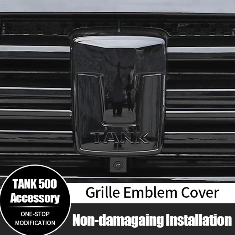 

For GWM Tank 500 Emblem Cover ABS Logo Front Grille Emblem Cover Car Accessories