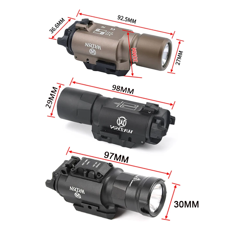 Imagem -02 - Wadsn-sf Surefir X300 Ultra Pistol Light Strobe High Output Luz Arma Lanterna Airsoft Trilho Picatinny X300u Xh35 20 mm