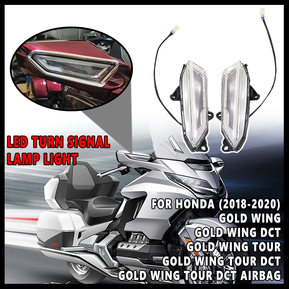 

For Honda Gold Wing GL1800 GL 1800 2018 - 2020 Motorcycle LED Front Side Rearview Mirror Sequential Turn Signal Indicator Lights