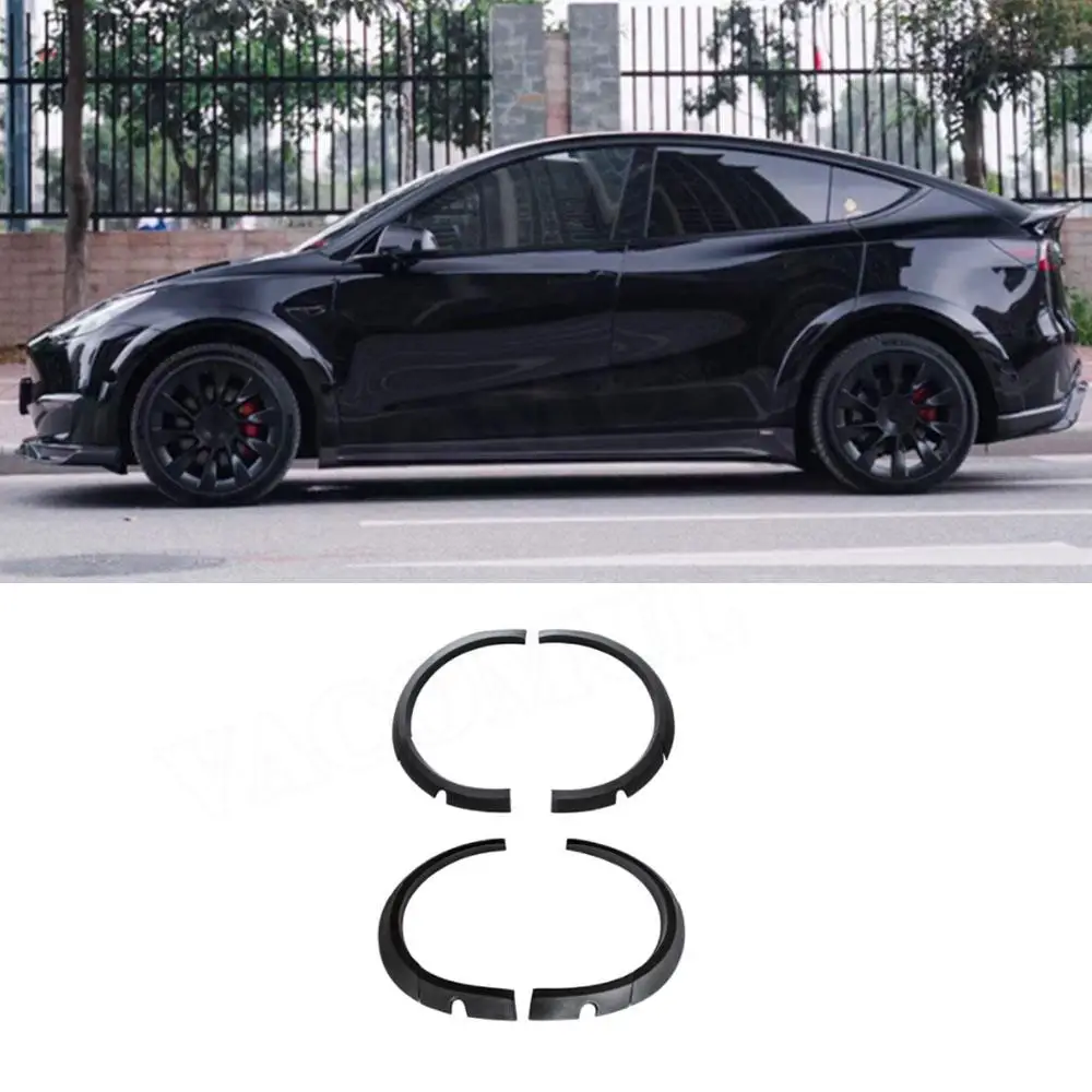 

VACOMUL FRP Unpainted Black Side Wheel Eyebrow Bumper Protector Guard Car Protect Decoration For Tesla Model Y