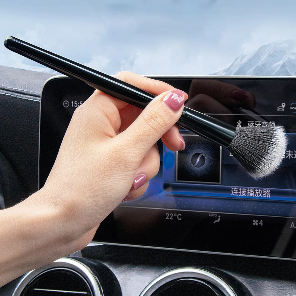 

3PCS Car Detailing Brush Super Soft Auto Interior Detail Brush With Synthetic Bristles Car Dash Duster Brush Accessories