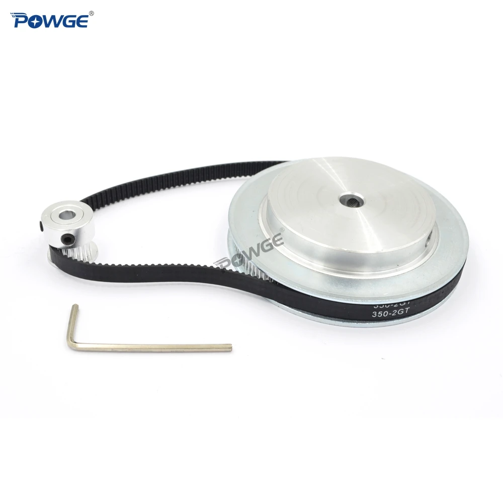 POWGE 2M/2GT 20Teeth 120Teeth Synchronous Timing Pulley bore 5mm-25mm 20T:120T 1:6 Speed Ratio for 350-2GT Belt width 6/9mm Kit