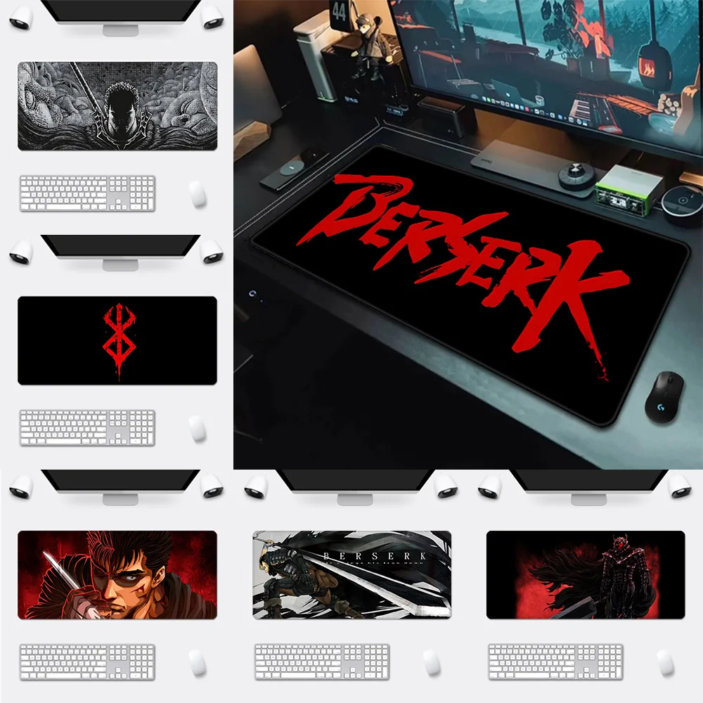 

BerserkS Mousepad HD Printing Computer Gamers Locking Edge Non-slip Mouse Pad XXL90x40cm Keyboard PC Desk Pad