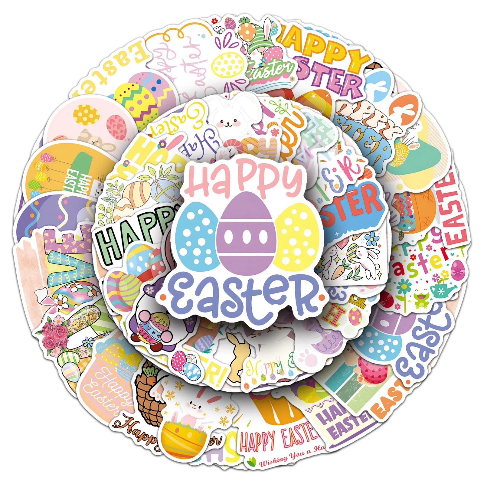 

50Pcs Easter Graffiti Stickers Personalized Cartoon Festival Hot Products Decorative Creative Stickers DIY Guitar Skateboard