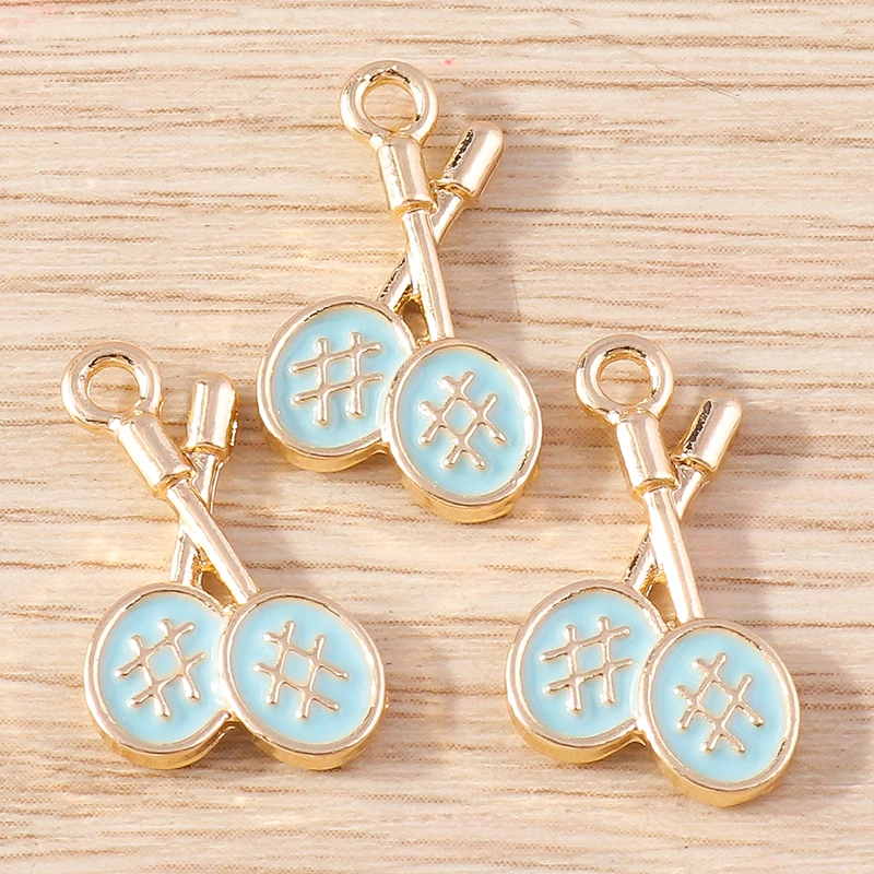 10 stücke Nette Blaue Farbe Emaille Tier Vogel Pinguin Katze Blume Charms Anhänger für Schmuck Machen DIY Ohrringe Halsketten Handwerk geschenk – Detail 6