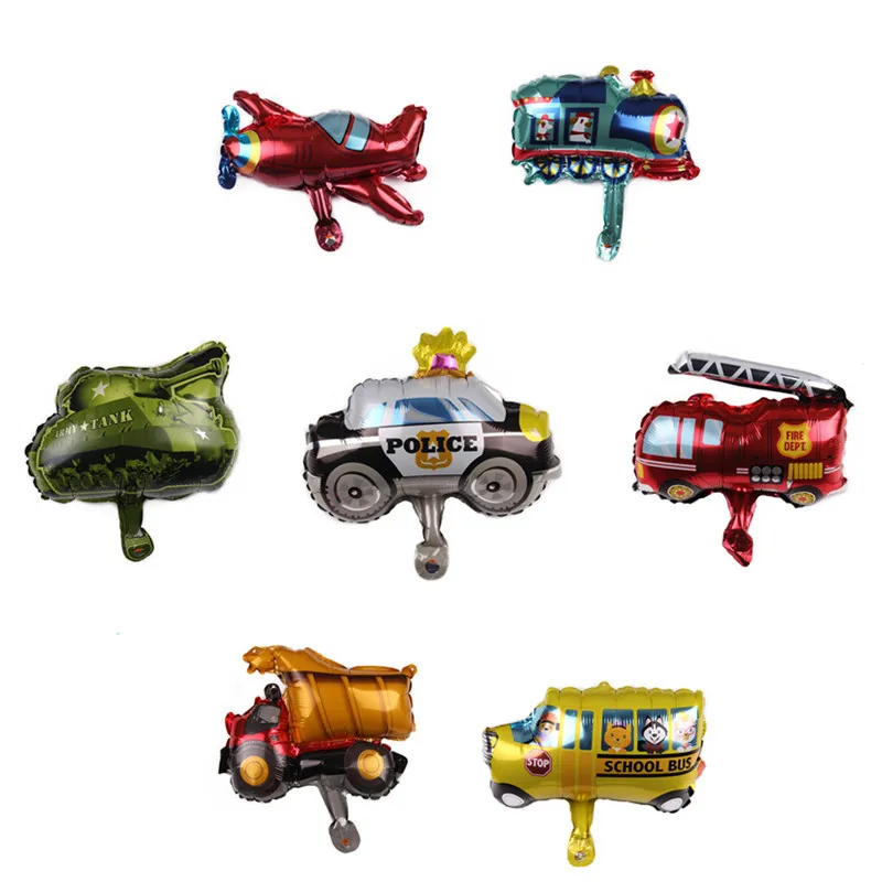 1PCS Car Aluminum Film Balloon Train Ambulance Police Car Bus Foil Balloon Child Birthday Party Supplies Cute Baby Shower Decor