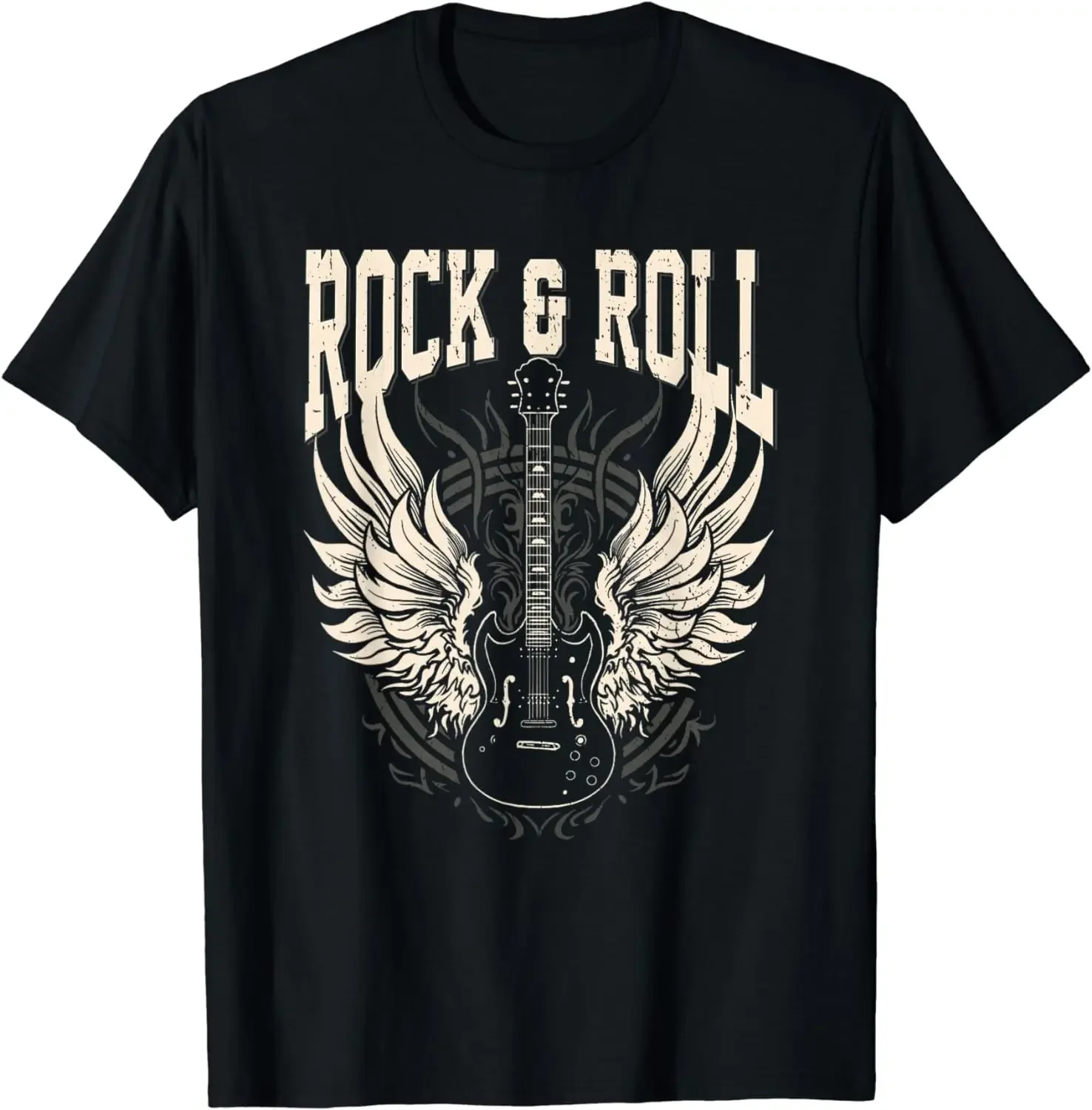 

Rock and Roll Lover Gifts Cool Electric Guitar Concert Band T-Shirt Men T Shirt Streetwear Graphic T Shirts Camiseta Hombre