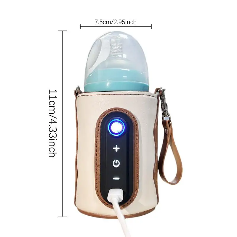 Portable USB Baby Bottles Warmer, Aquecedor de leite materno, Temperatura Ajustável, Saco para Viagem, Secure Isolation Cover