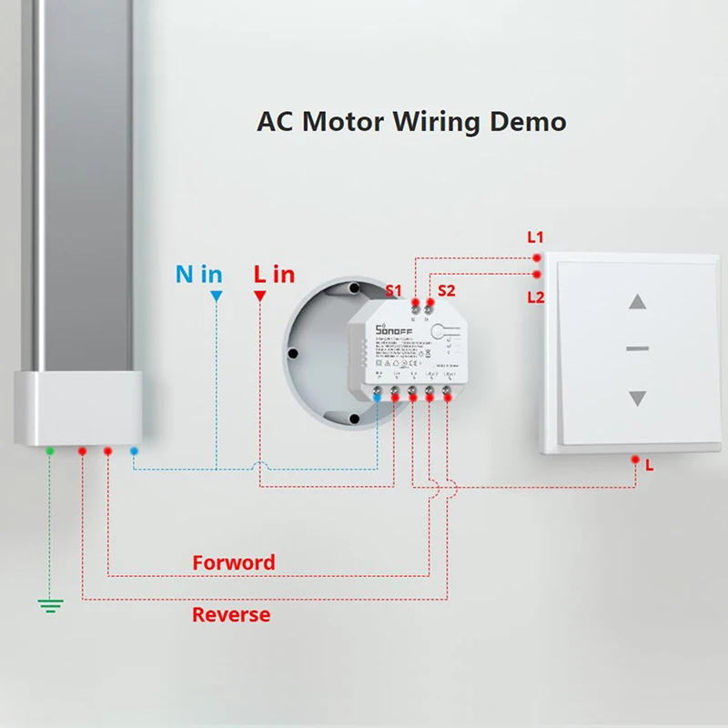 Sonoff Dual R3 Dual Relay With Power Metering Smart DIY Mini Switch For Roller Shutter Electric Motor Curtain Via eWelink Alexa