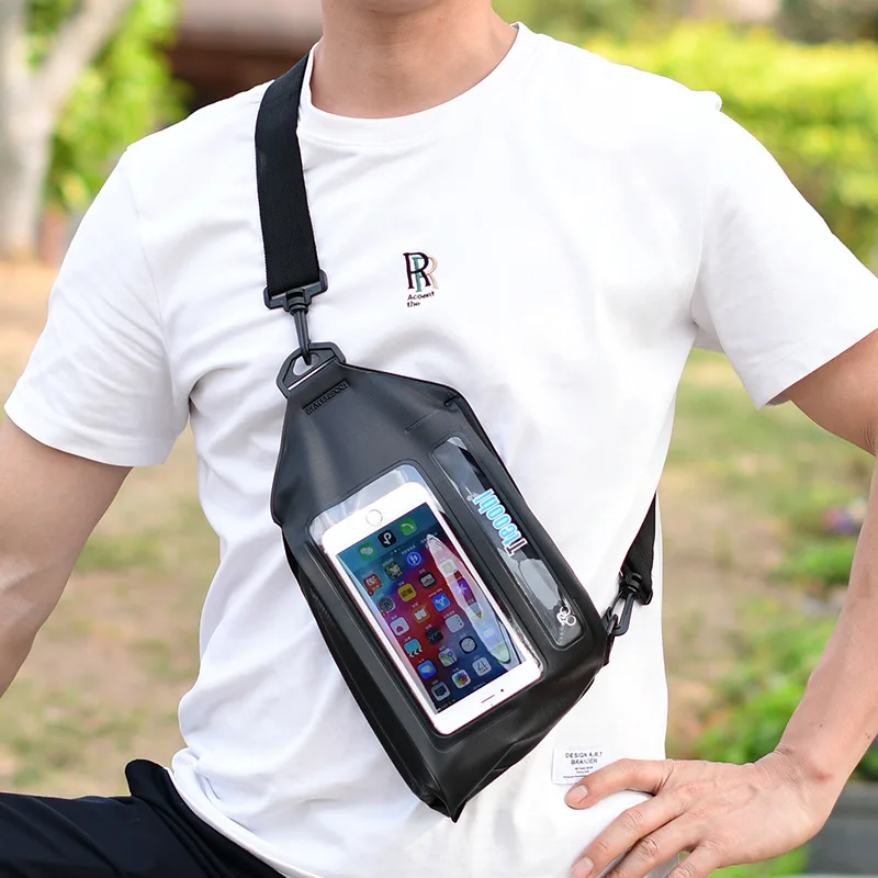 Sports Chest Bag with Touch Screen, Waterproof Riding, Crossbody, Single Shoulder, Small Backpack, Fishing Bag, Mobile Phone Bag