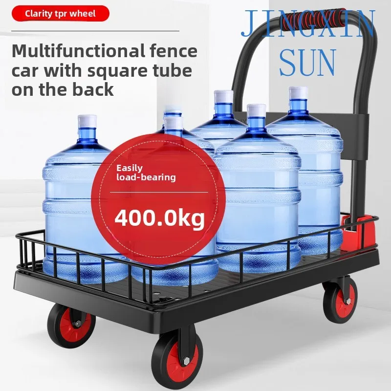 Flatbed truck, truck, household trolley with fence, fence, express push truck, trailer, folding trolley, portable