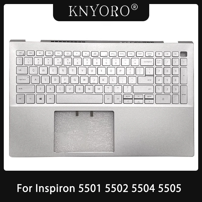 

New Keyboard For DELL Inspiron 5501 5502 5504 5505 Laptops Palmrest Upper Cover Top Case with Backlight Keyboard Silver Shell