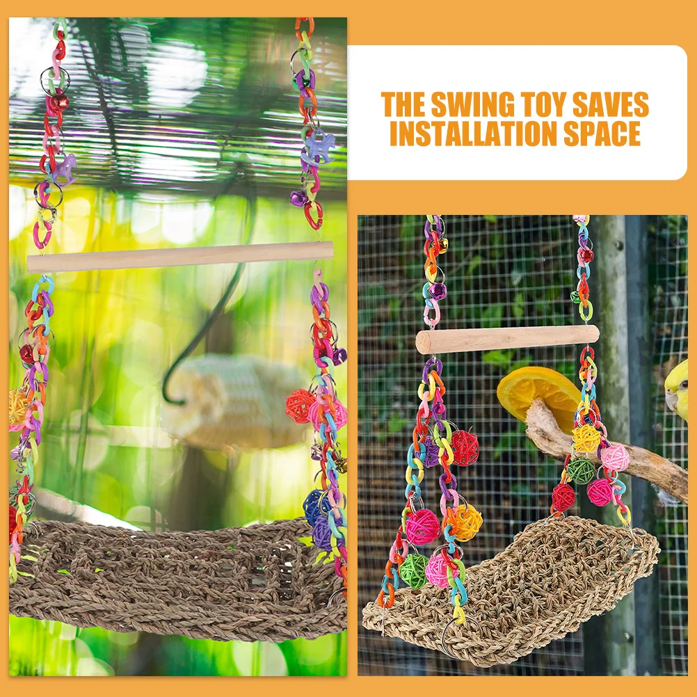 

Parrot Swing Double Layer Hammock For Cage Parakeet Climbing Wear-Resistant Resting Nest Bird Cage Accessories Parrot Pet