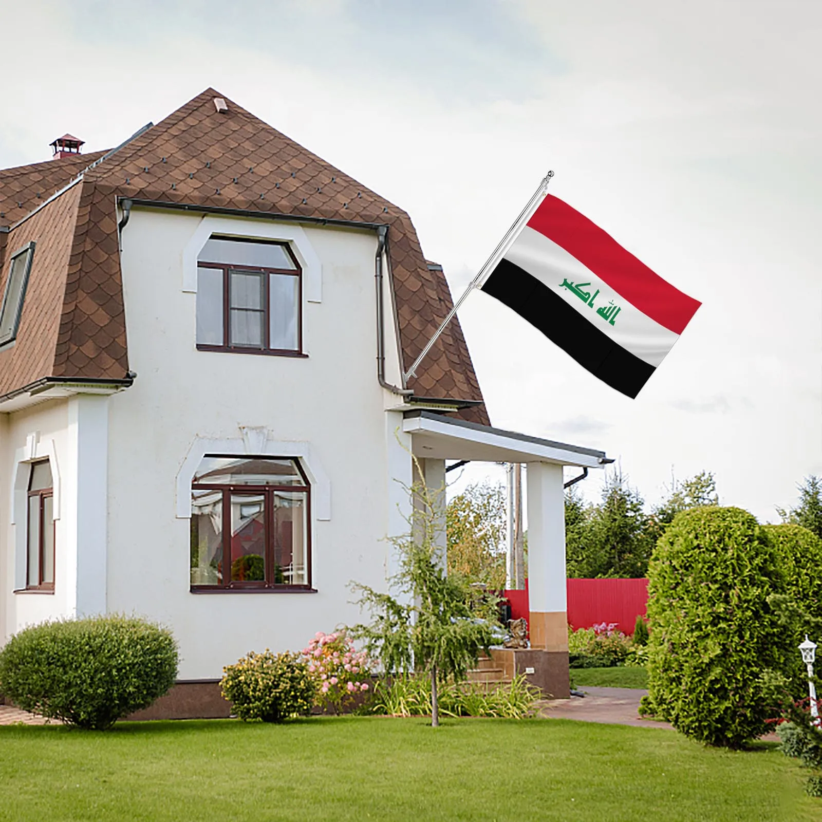 علم PTEROSAUR-Iraq، علم العراق العراق العراق الوطني مع الحلقات النحاسية، أعلام للديكور الداخلي والخارجي للغرفة #3