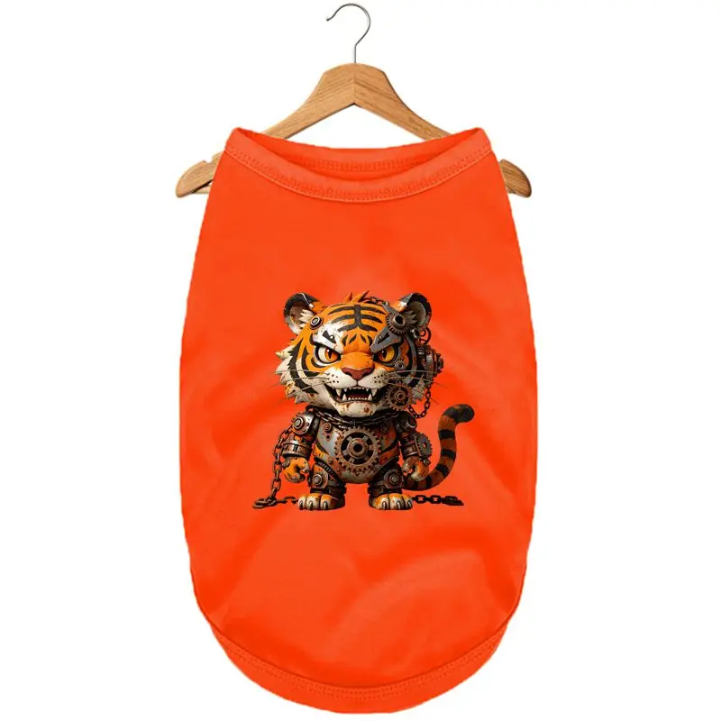

Summer New Dog Vest Mech Tiger Pattern Pet Breathable Shirt