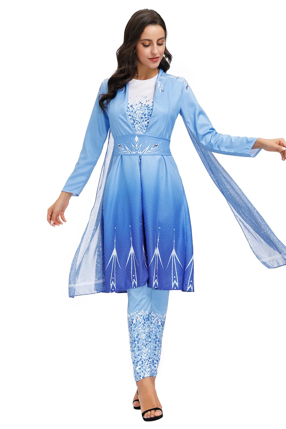 Costume Adult ElsaIce Princess Dress Elsa Full Dress Princess Anna Cosplay Snowflake Dress Anime Cosplay Dresses