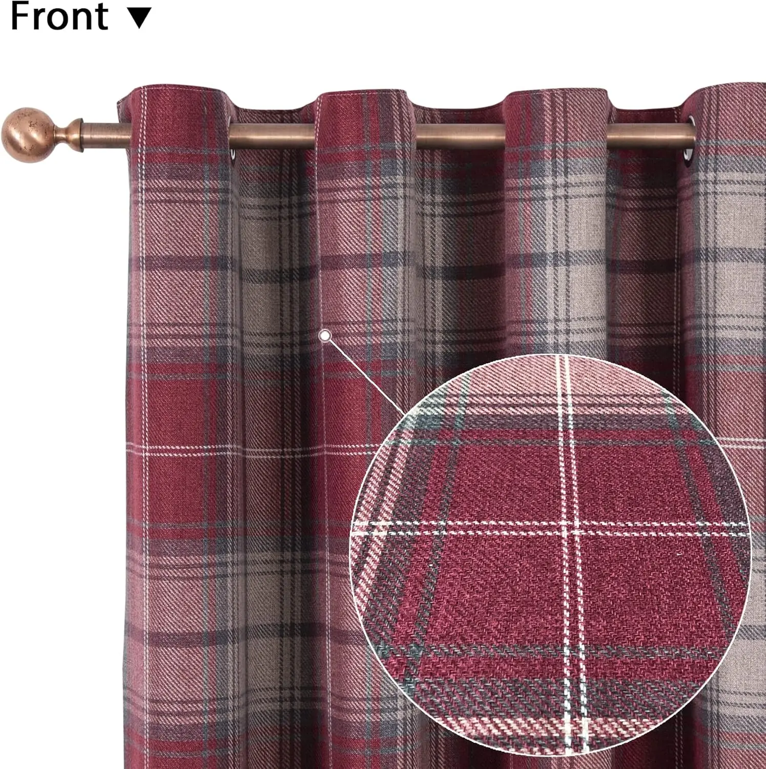 

Always4U Fashion Plaid Curtains For Bedroom Farmhouse Window Drapes For Living Room Room Darkening Fully Lined Grommet Curtains