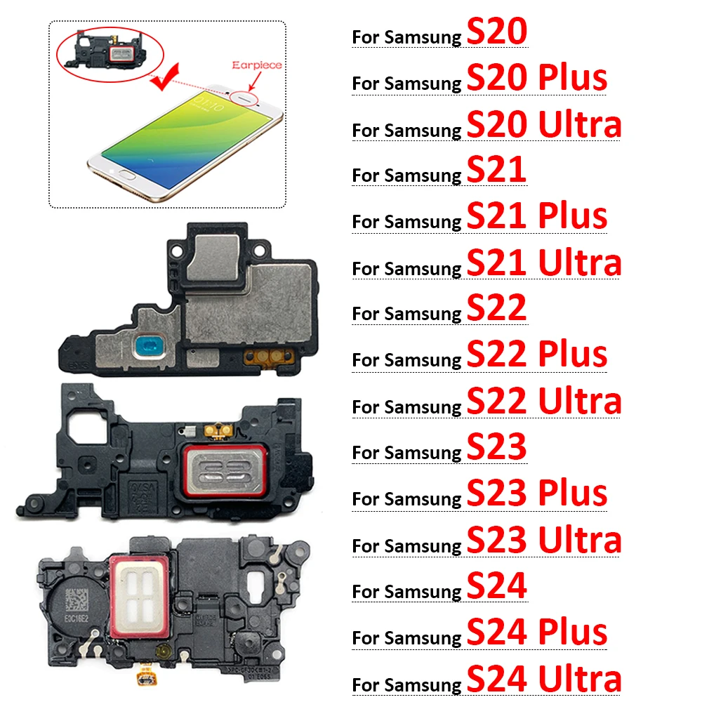 New Earpiece Ear Speaker Sound Receiver Flex Cable For Samsung  S8 S9 S10 S10e S20 S21 S22 S23 S24 Plus Ultra Fe