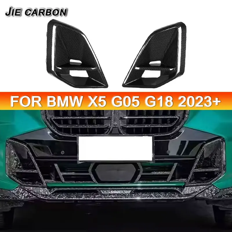 

For BMW X5 G05 G18 LCI 2023+ Carbon Fiber Decorative Plate Front Bumper Air Intake Decorative Plate Upgrade Auto Parts