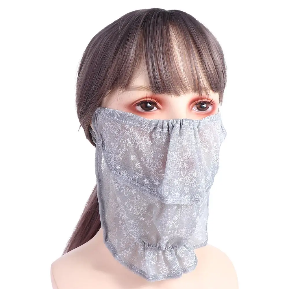 

Fashion Scarf Sunscreen Outdoor Solid Color Hanging Ear Sports For Women Face Scarves Face Cover Ice Silk Mask Neck Scarf