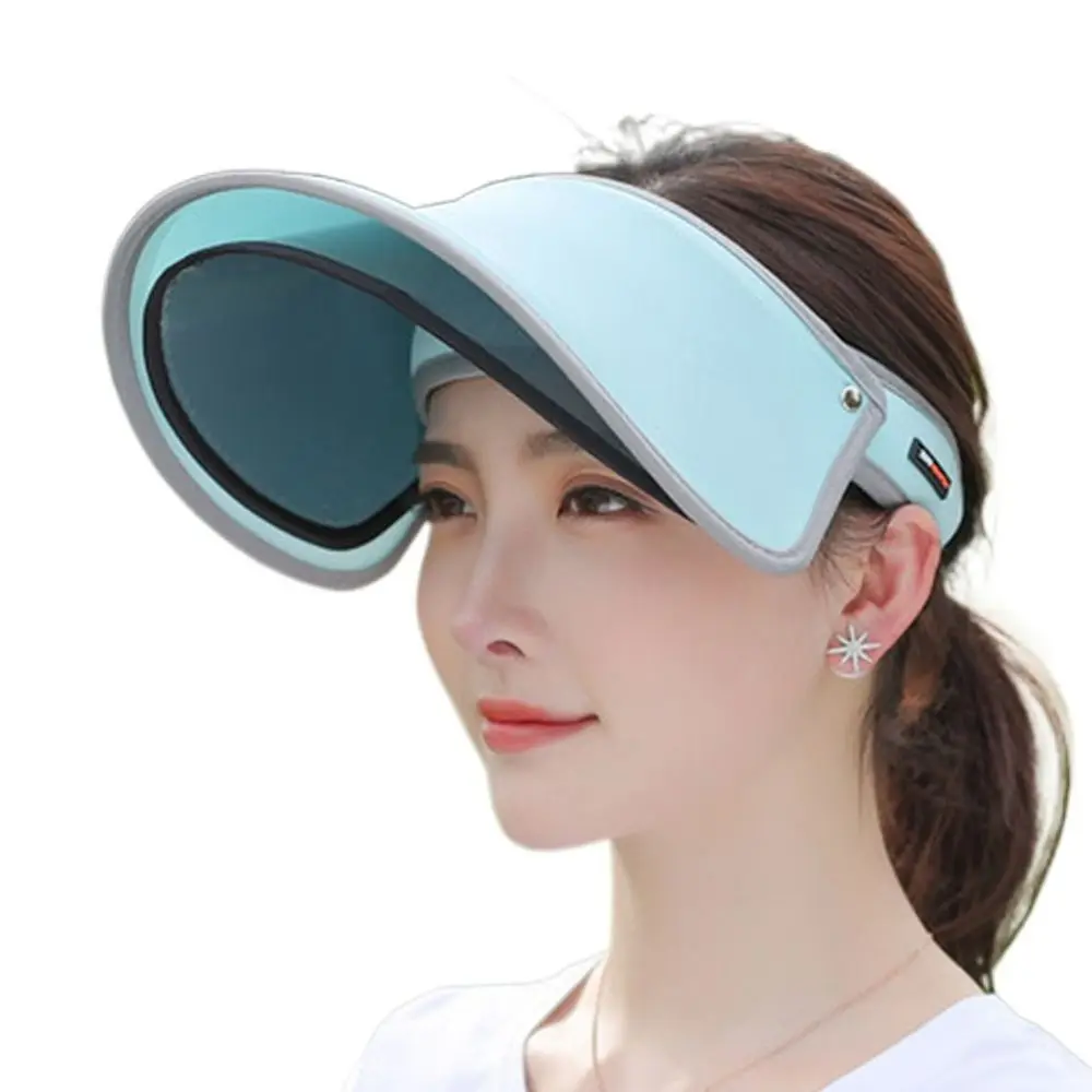 Summer Adjustable Sun Protection Anti-UV Visor Sun Hat Face Cover Shield Sunshade Cap Wide-brimmed