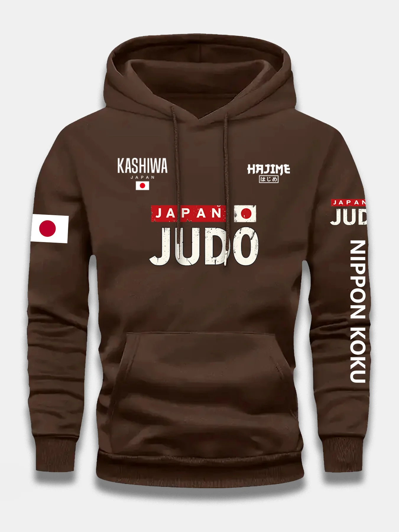 Herren Japan Judo Hoodie Kampfsport Kashiwa Hajime Nippon Vintage Grafikdruck Locker Sitzender Streetwear Pullover Sweatshirt Herbst – Detail 3