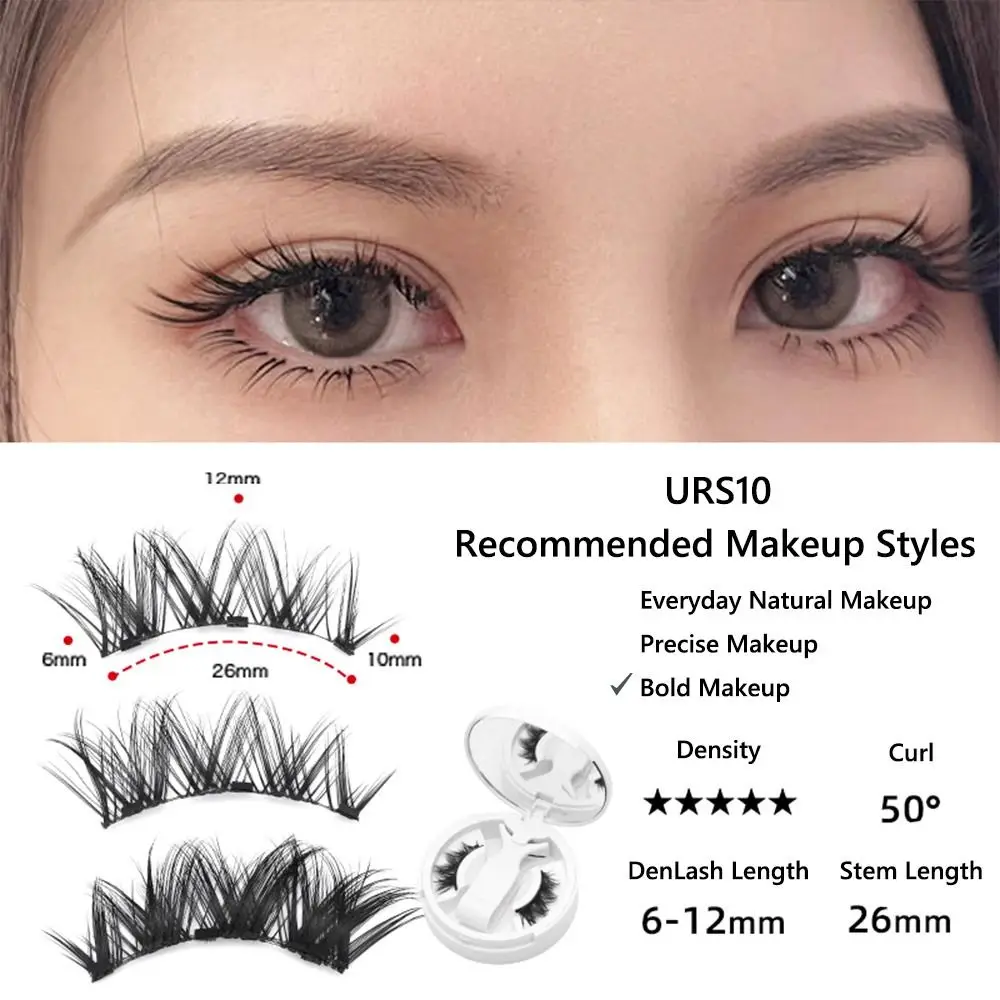 Pestañas magnéticas sin necesidad de pegamento con aplicador, pestañas postizas magnéticas reutilizables de ojo de zorro, Kit de pestañas magnéticas de aspecto Natural